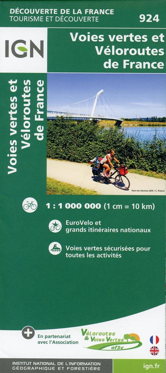 Cover: 9782758547938 | Voies Vertes et Véloroutes de France 1:1 000 000 | (Land-)Karte | 2020