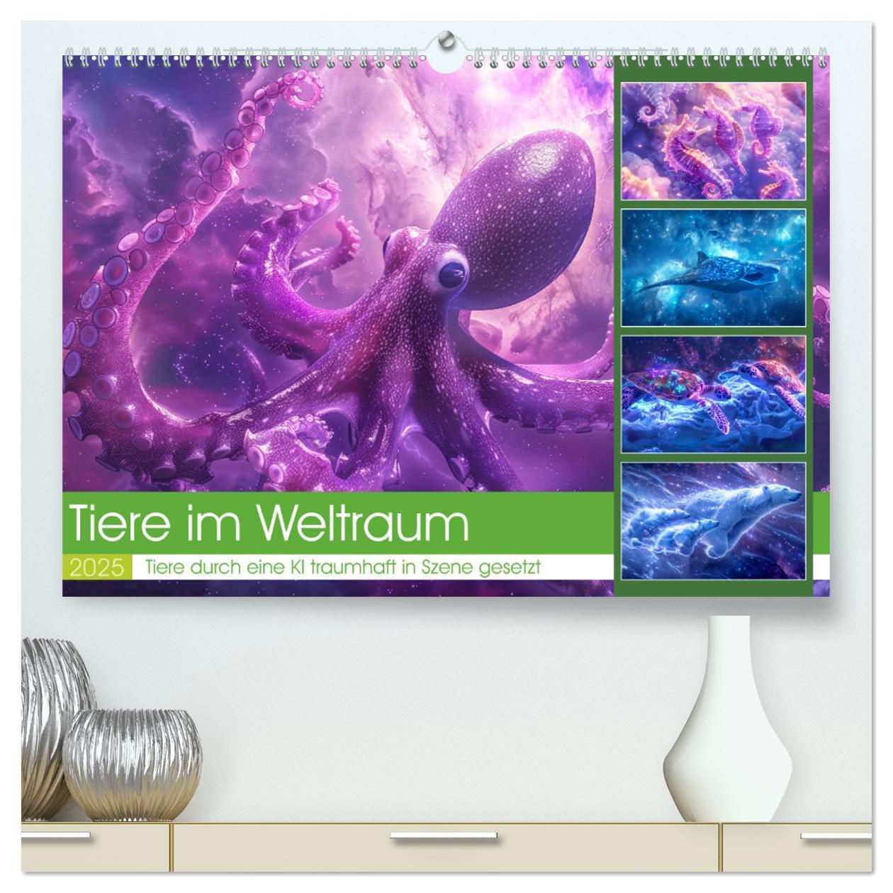 Cover: 9783383810190 | Tiere im Weltraum (hochwertiger Premium Wandkalender 2025 DIN A2...