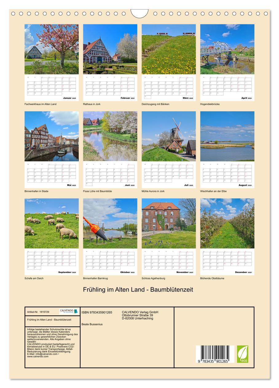 Bild: 9783435901265 | Frühling im Alten Land - Baumblütenzeit (Wandkalender 2025 DIN A3...