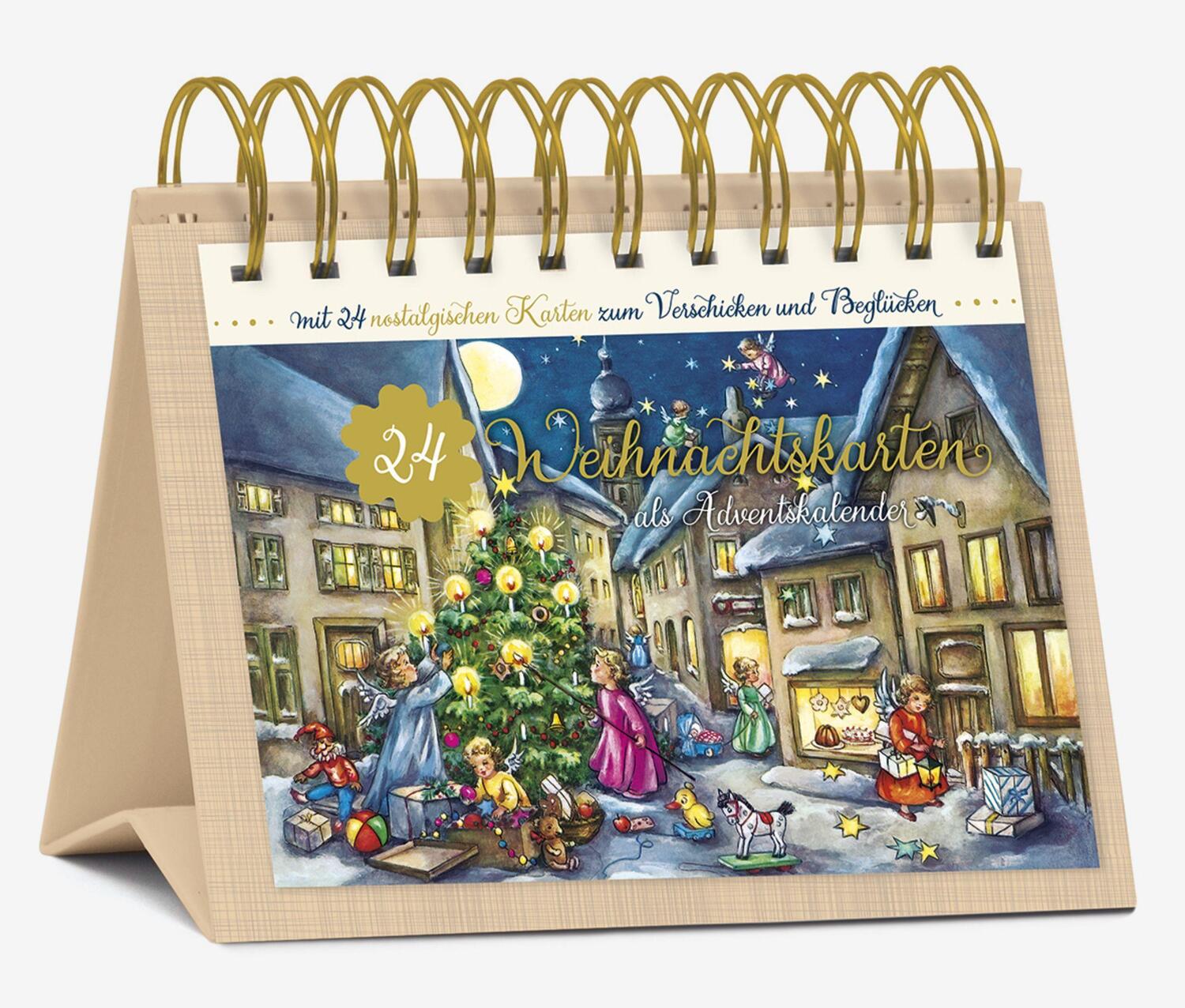 Cover: 9783782797573 | Tisch-Adventskalender "24 Nostalgische Weihnachtskarten" | Korsch