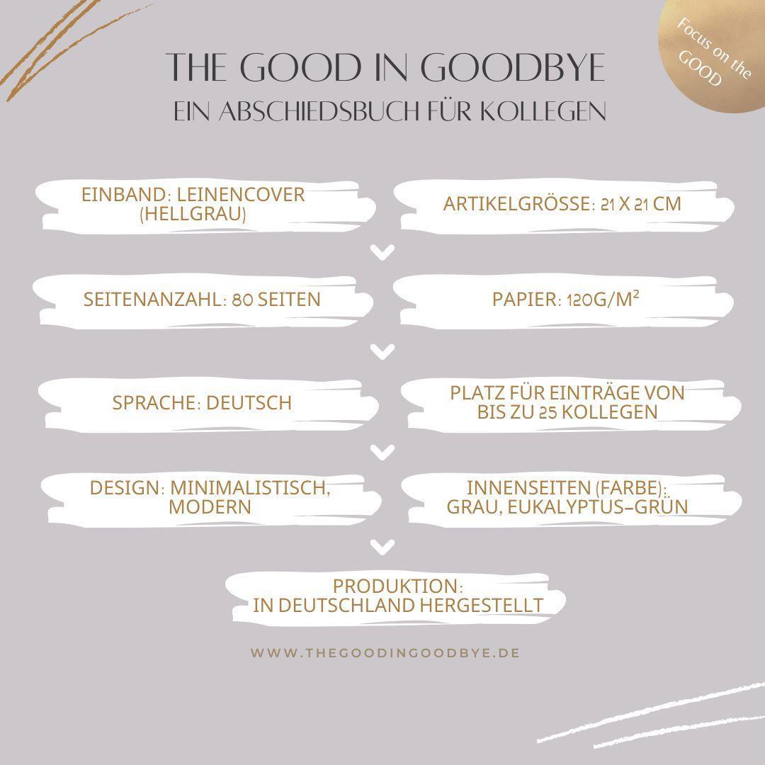 Bild: 9783000685460 | The GOOD in GOODbye | Ein Abschiedsbuch für Kollegen | Julia Horn