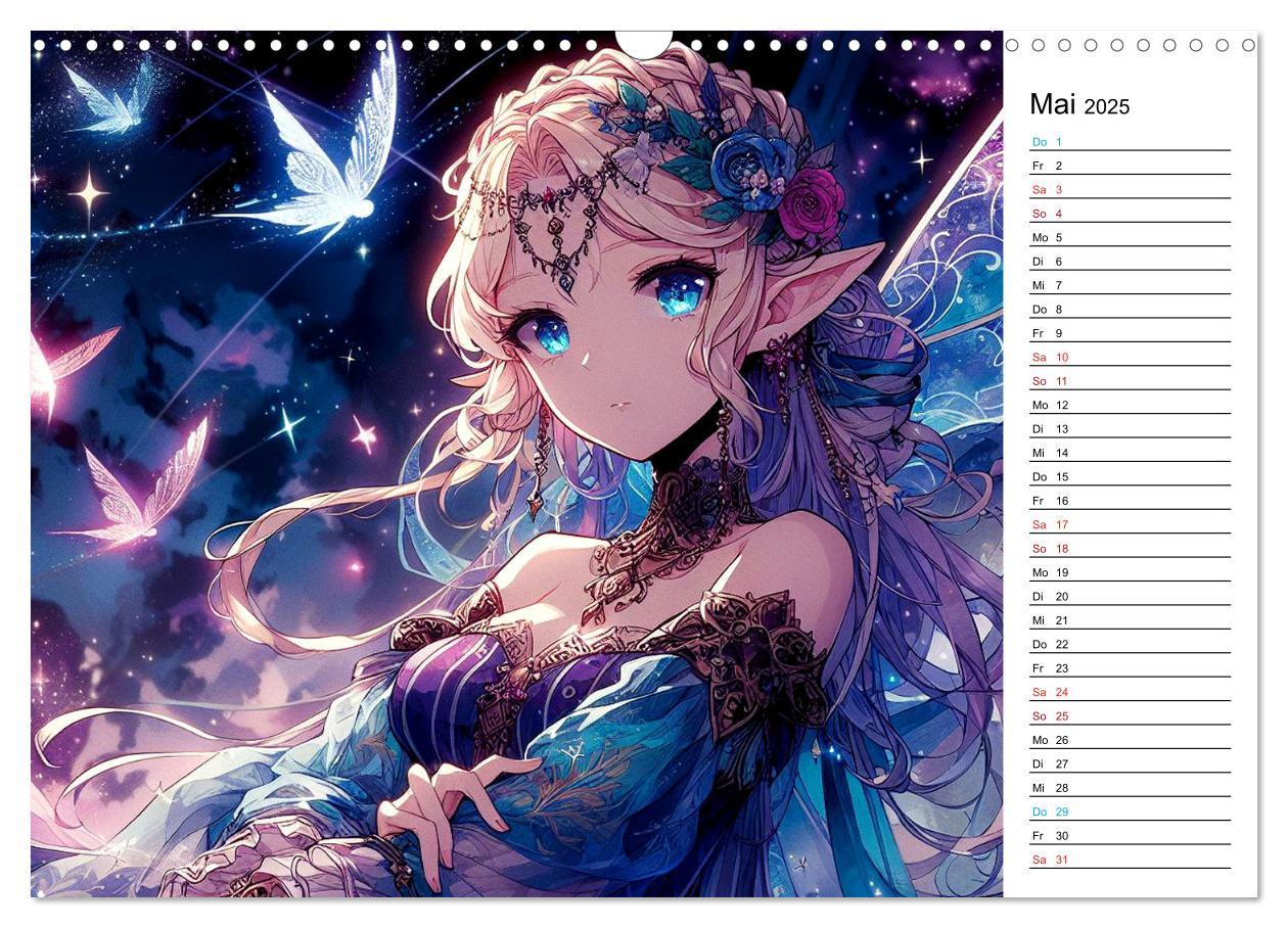 Bild: 9783435515912 | Bezaubernde Manga Elfen (Wandkalender 2025 DIN A3 quer), CALVENDO...