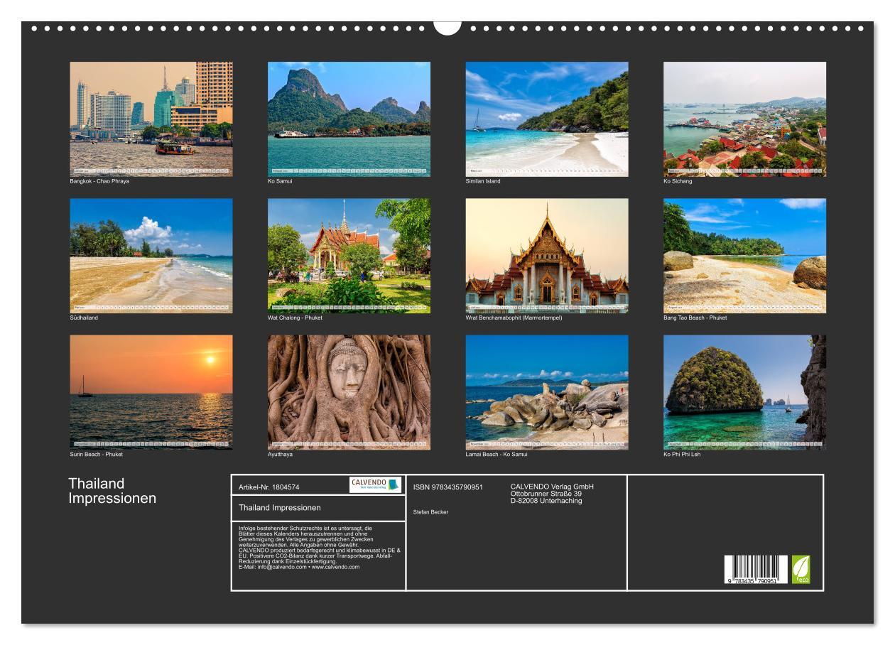 Bild: 9783435790951 | Thailand Impressionen (Wandkalender 2025 DIN A2 quer), CALVENDO...