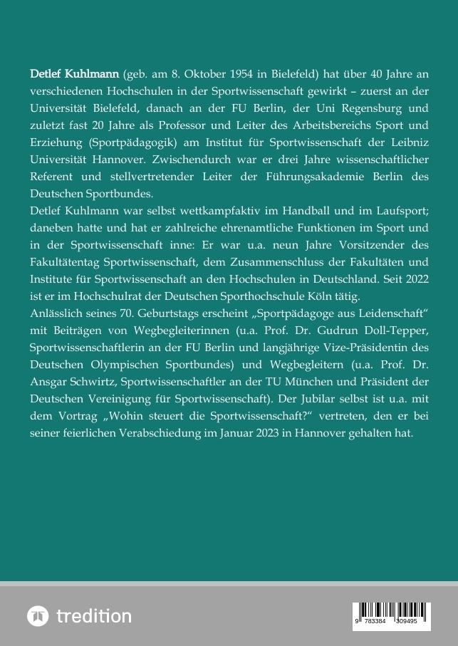 Bild: 9783384309495 | Detlef Kuhlmann - Sportpädagoge aus Leidenschaft | Wolfgang Schüler