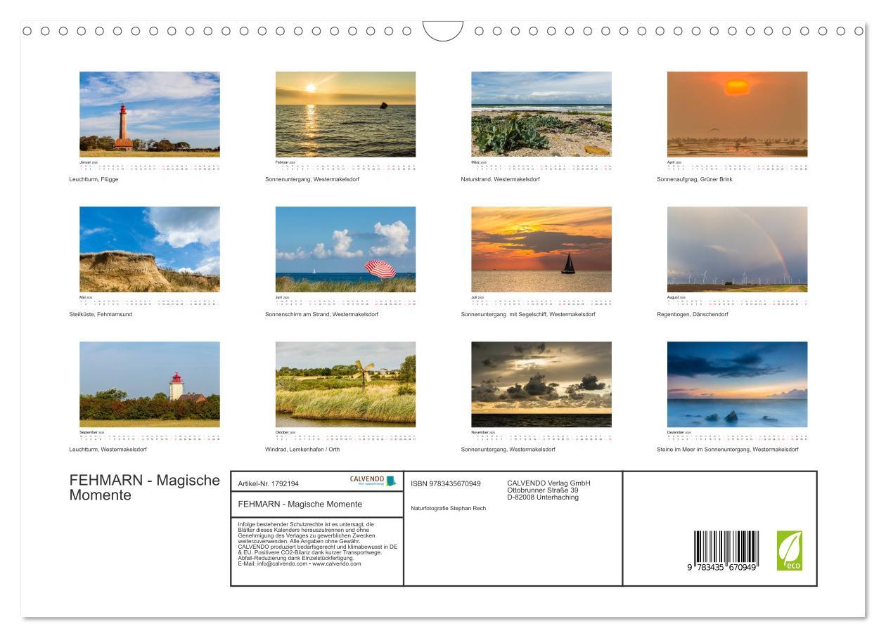 Bild: 9783435670949 | FEHMARN - Magische Momente (Wandkalender 2025 DIN A3 quer),...