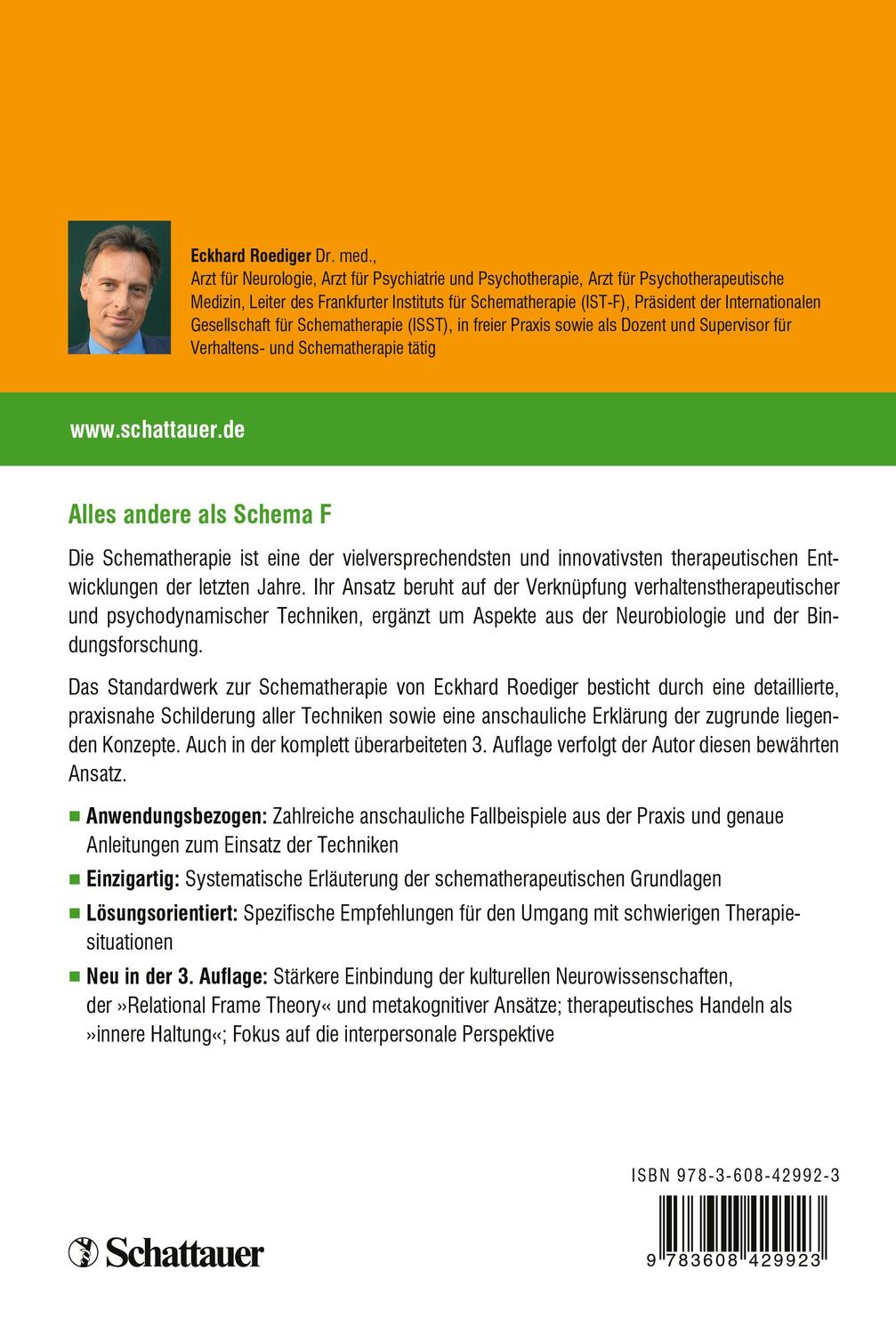 Rückseite: 9783608429923 | Schematherapie | Grundlagen, Modell und Praxis | Eckhard Roediger