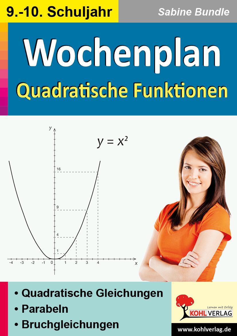 Cover: 9783985581443 | Wochenplan Quadratische Funktionen / Klasse 9-10 | Sabine Bundle