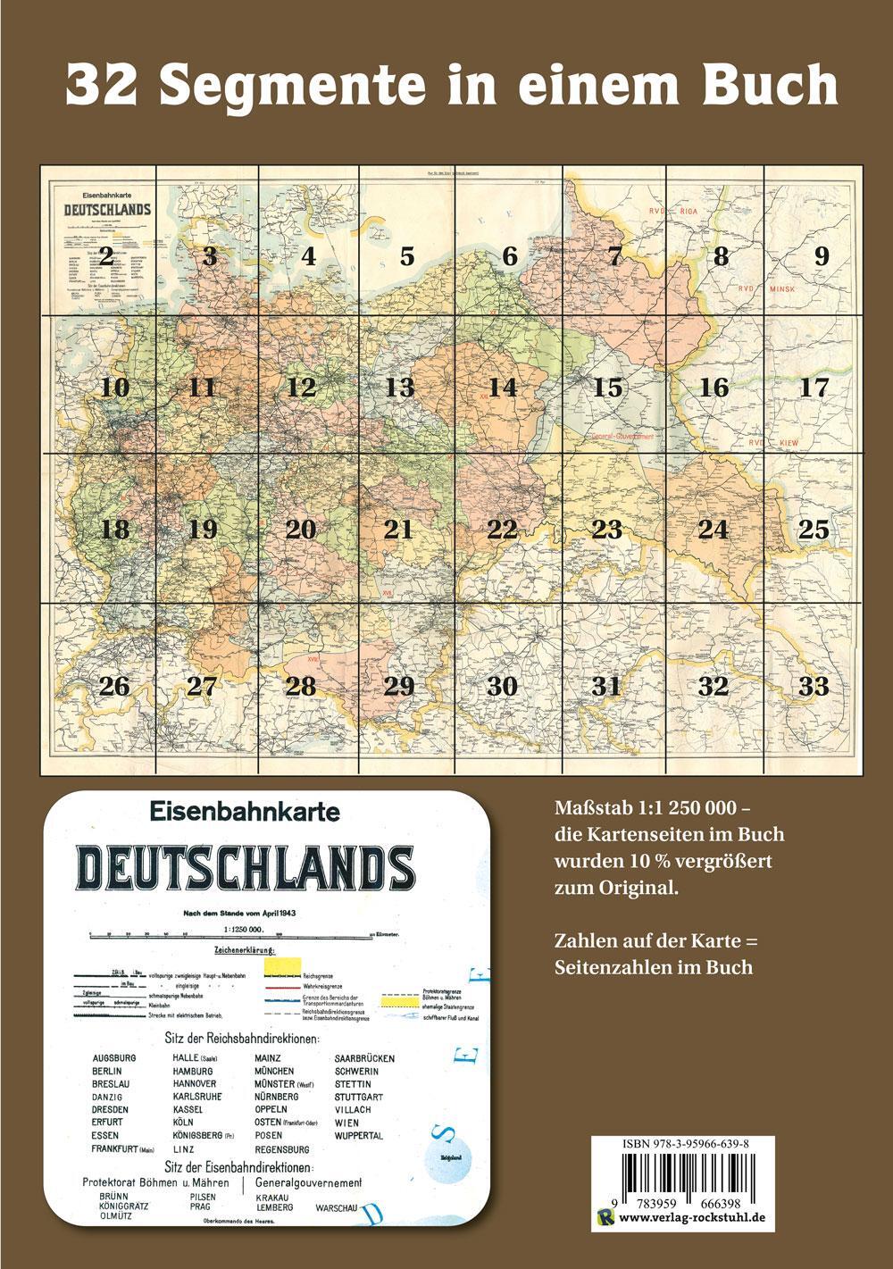 Rückseite: 9783959666398 | ATLAS DR April 1943 - Eisenbahnkarte Deutschland | Harald Rockstuhl