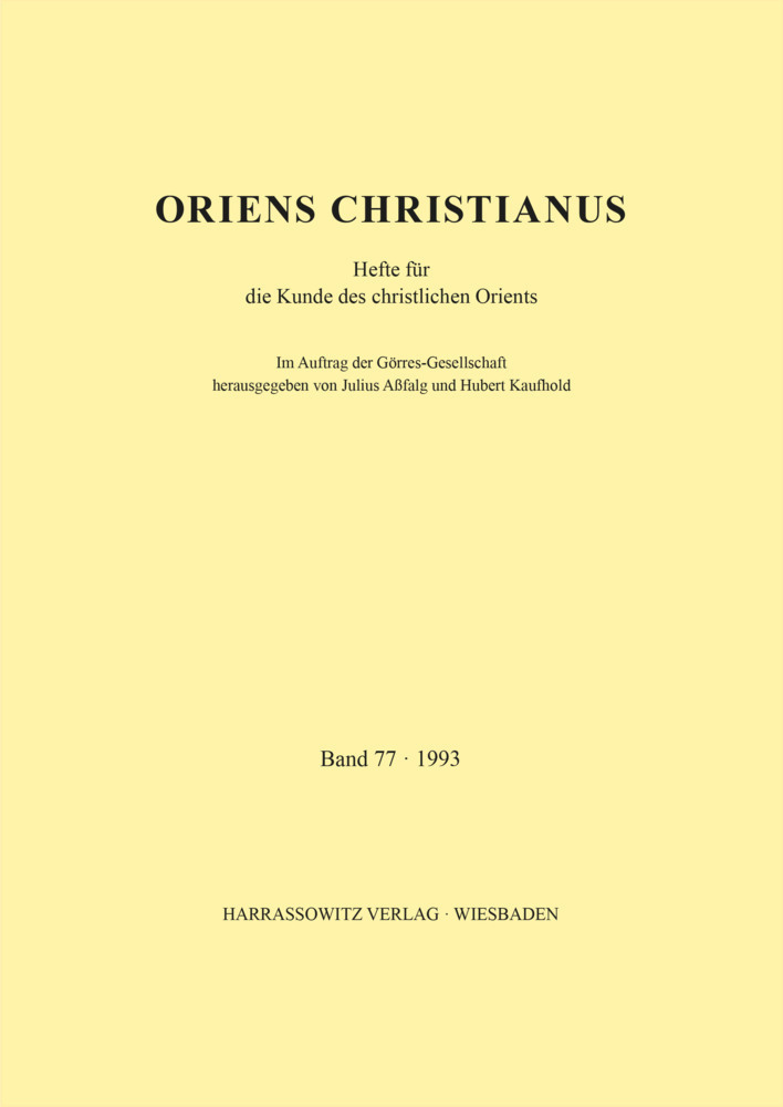 Cover: 9783447088718 | Oriens Christianus 77 (1993) | Hubert Kaufhold (u. a.) | Taschenbuch