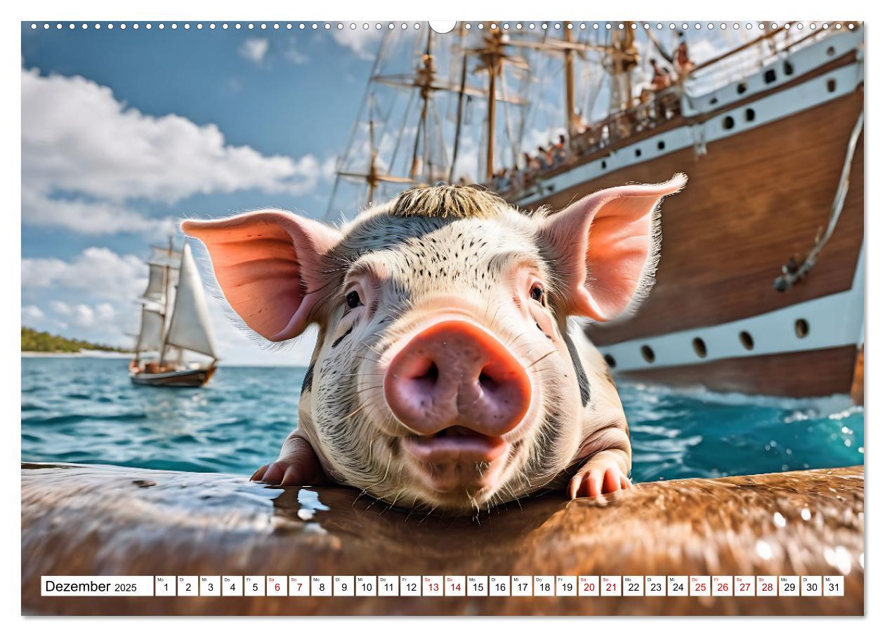 Bild: 9783383834738 | Schwimmende Schweine im Paradies (Wandkalender 2025 DIN A2 quer),...