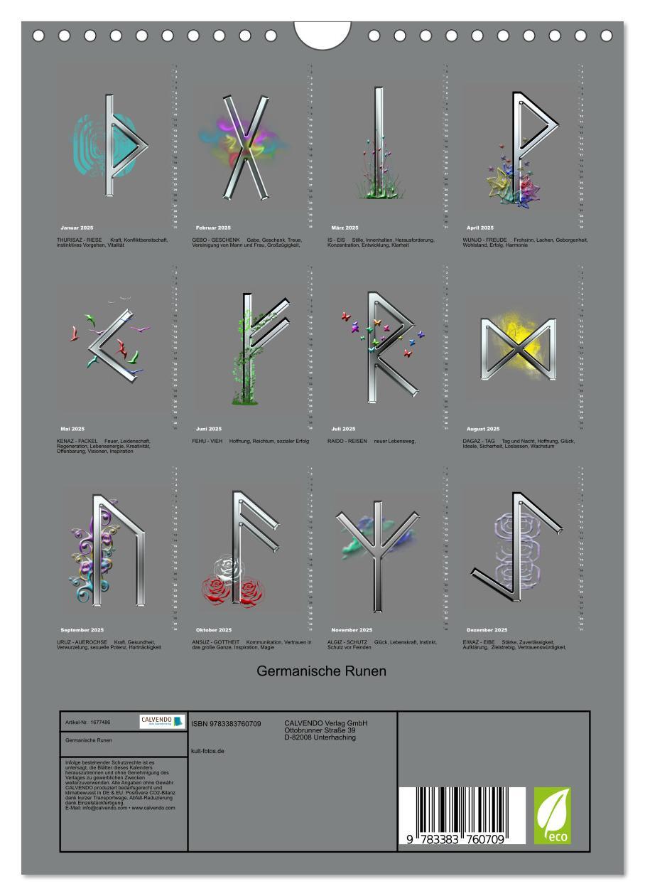 Bild: 9783383760709 | Germanische Runen (Wandkalender 2025 DIN A4 hoch), CALVENDO...