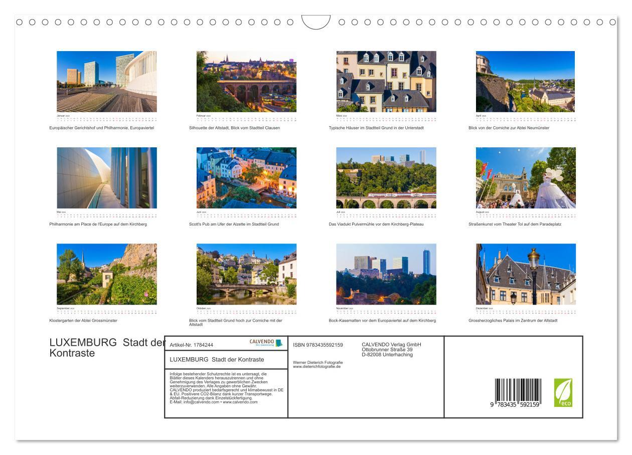 Bild: 9783435592159 | LUXEMBURG Stadt der Kontraste (Wandkalender 2025 DIN A3 quer),...