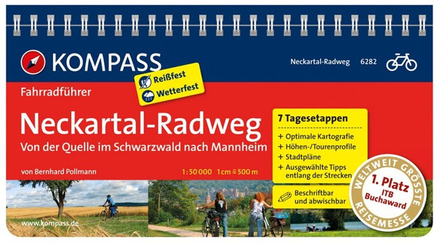 Cover: 9783850267571 | KOMPASS Fahrradführer Neckartal-Radweg, von der Quelle im...