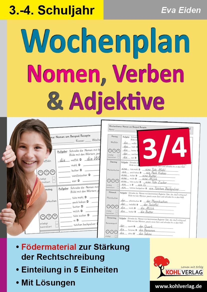 Cover: 9783988411563 | Wochenplan Nomen, Verben &amp; Adjektive | Eva Eiden | Taschenbuch | 76 S.