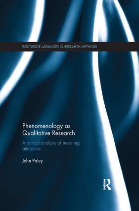 Cover: 9780815359104 | Phenomenology as Qualitative Research | John Paley | Taschenbuch