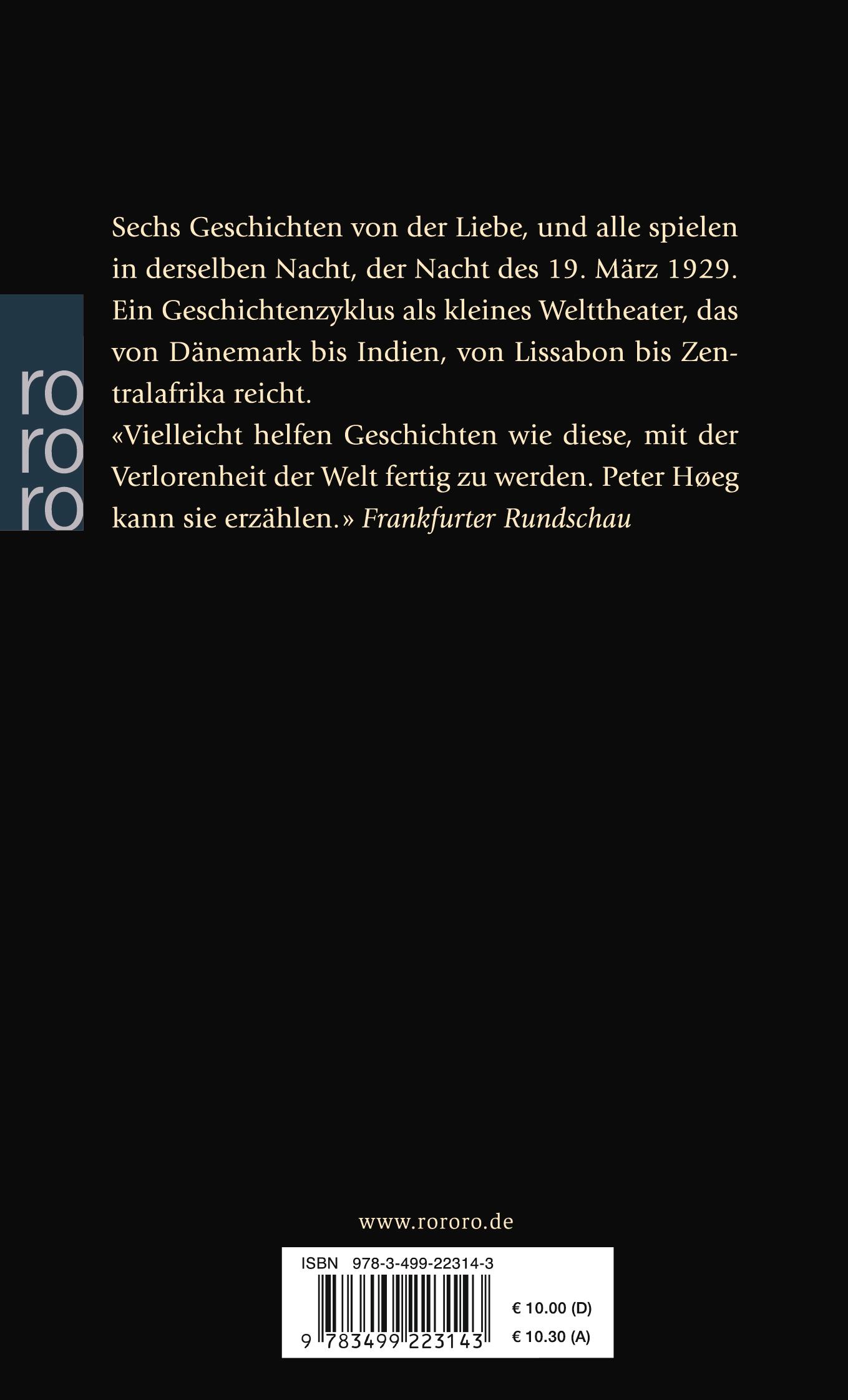 Rückseite: 9783499223143 | Von der Liebe und ihren Bedingungen in der Nacht des 19. März 1929