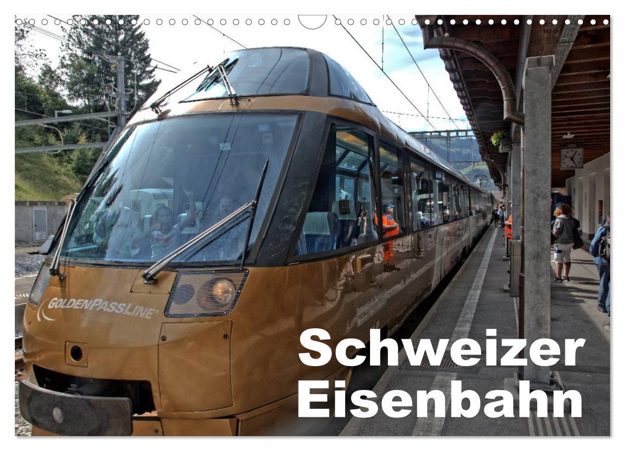 Cover: 9783435568239 | Schweizer Eisenbahn (Wandkalender 2025 DIN A3 quer), CALVENDO...