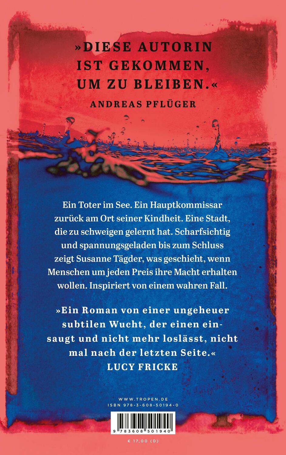 Rückseite: 9783608501940 | Das Schweigen des Wassers | Kriminalroman | Susanne Tägder | Buch