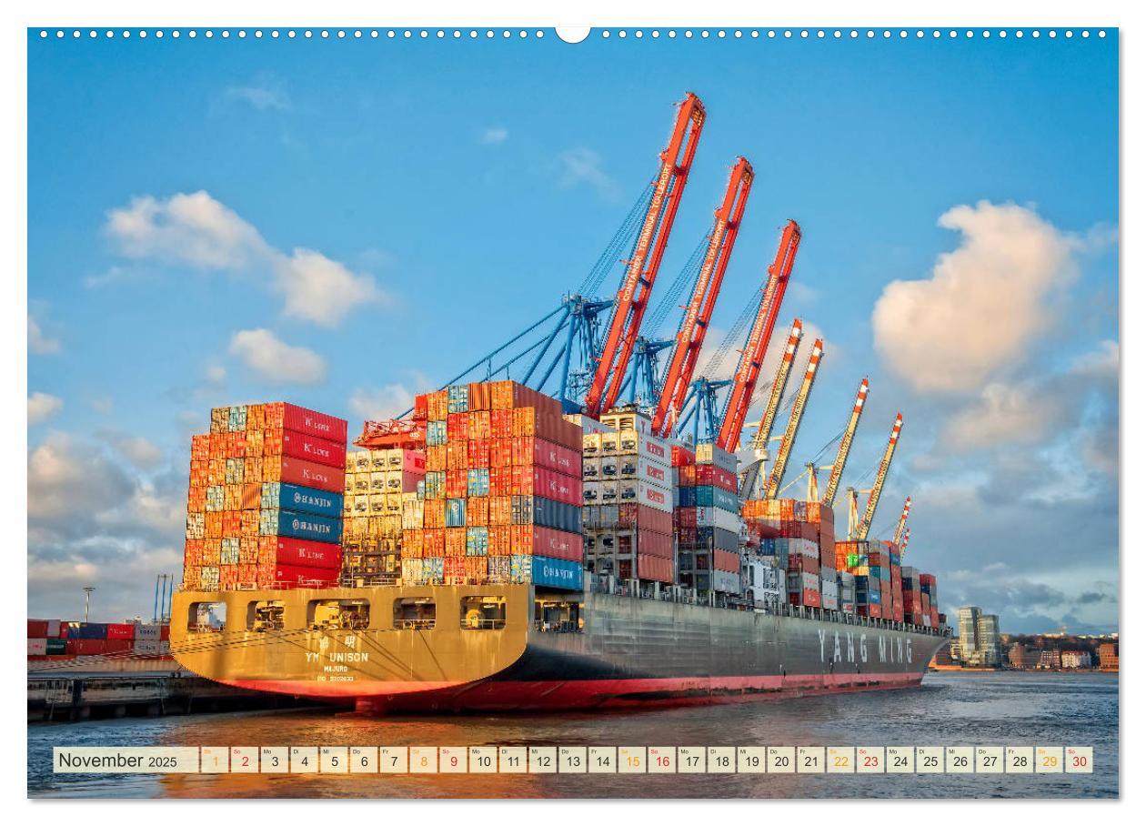 Bild: 9783435382729 | Containerschiffe auf der Elbe (Wandkalender 2025 DIN A2 quer),...