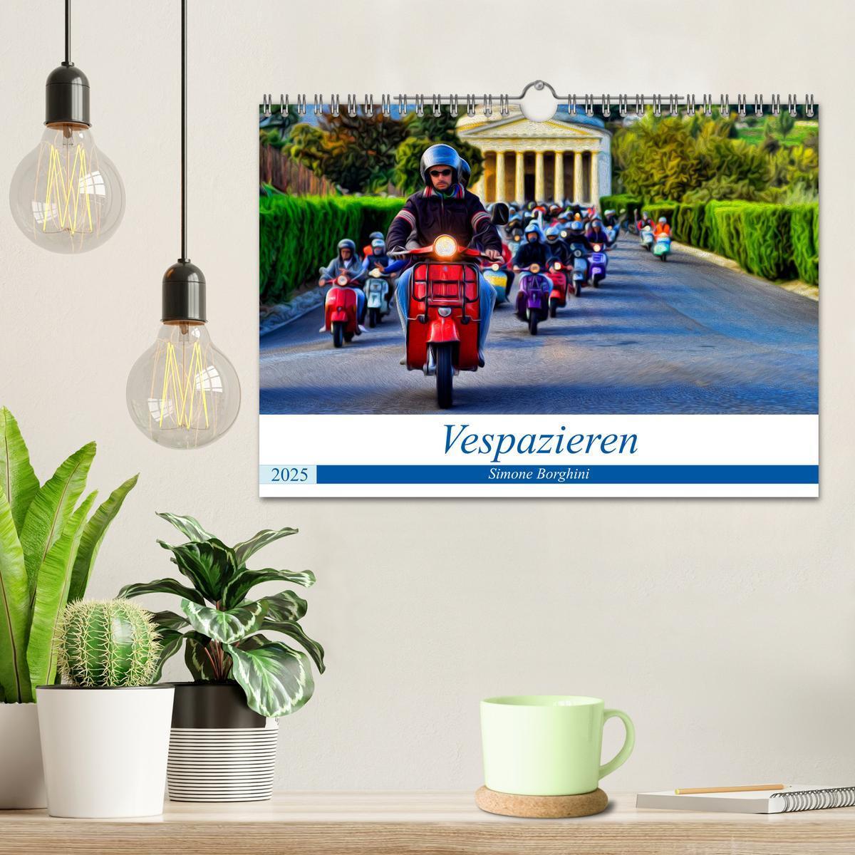 Bild: 9783435390236 | Vespazieren (Wandkalender 2025 DIN A4 quer), CALVENDO Monatskalender