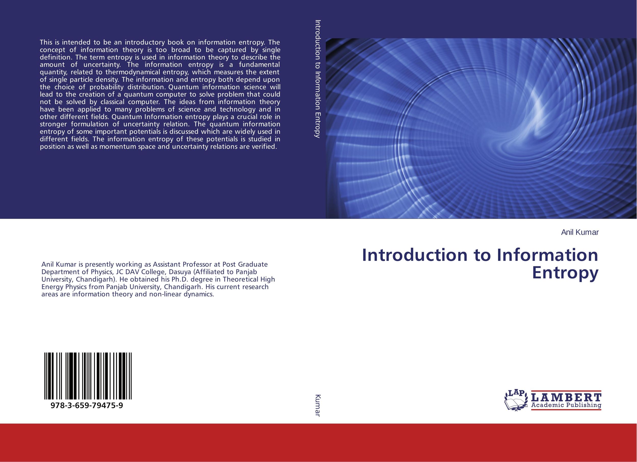 Cover: 9783659794759 | Introduction to Information Entropy | Anil Kumar | Taschenbuch | 2015