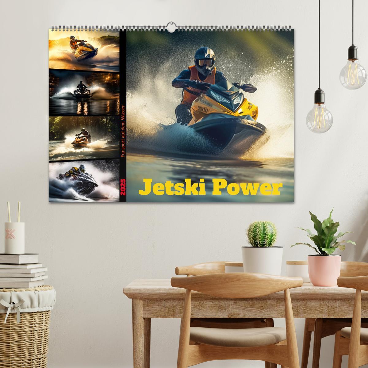 Bild: 9783383909641 | Jetski Power (Wandkalender 2025 DIN A2 quer), CALVENDO Monatskalender