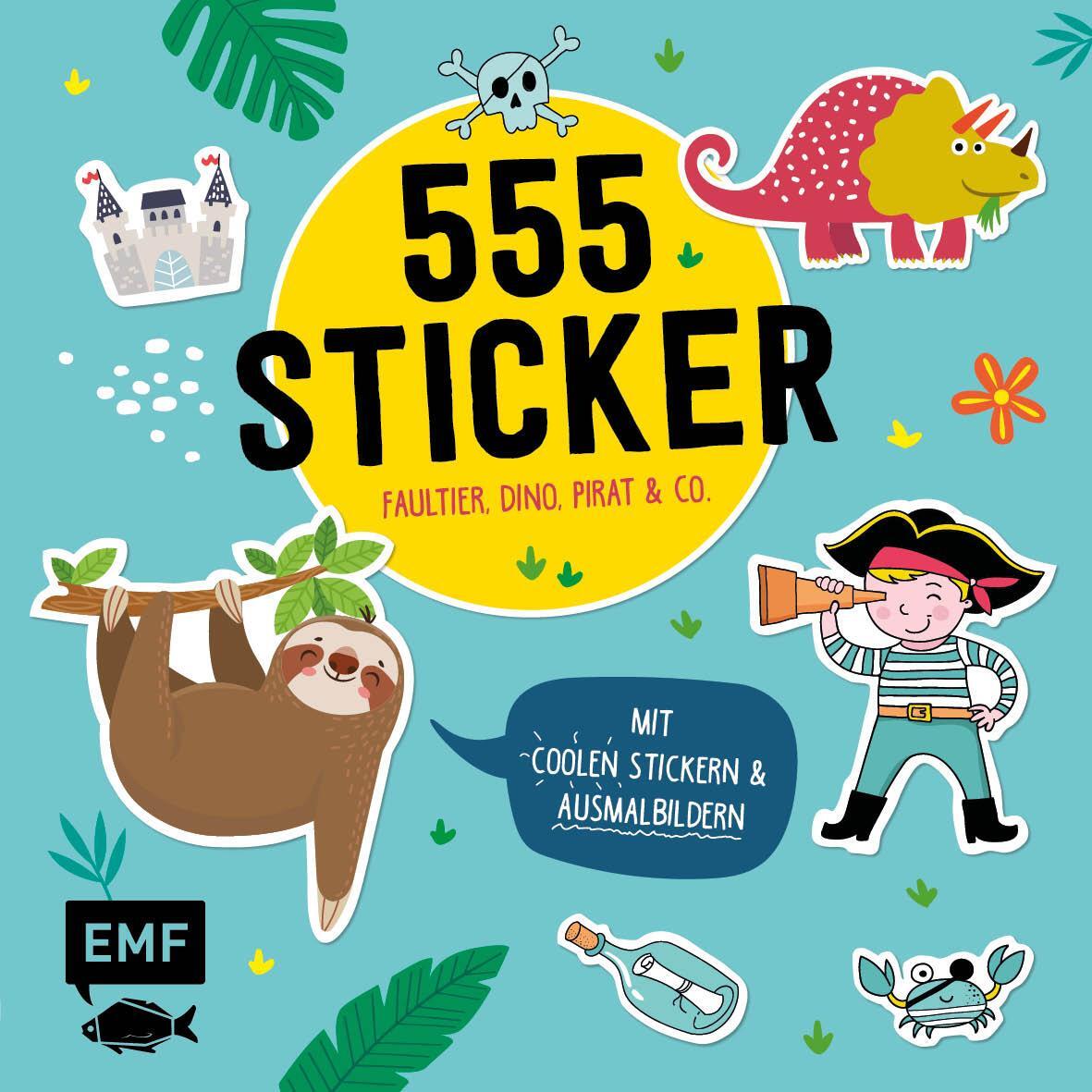Cover: 9783960936084 | 555 Sticker - Faultier, Dino, Pirat und Co. | Edition Michael Fischer