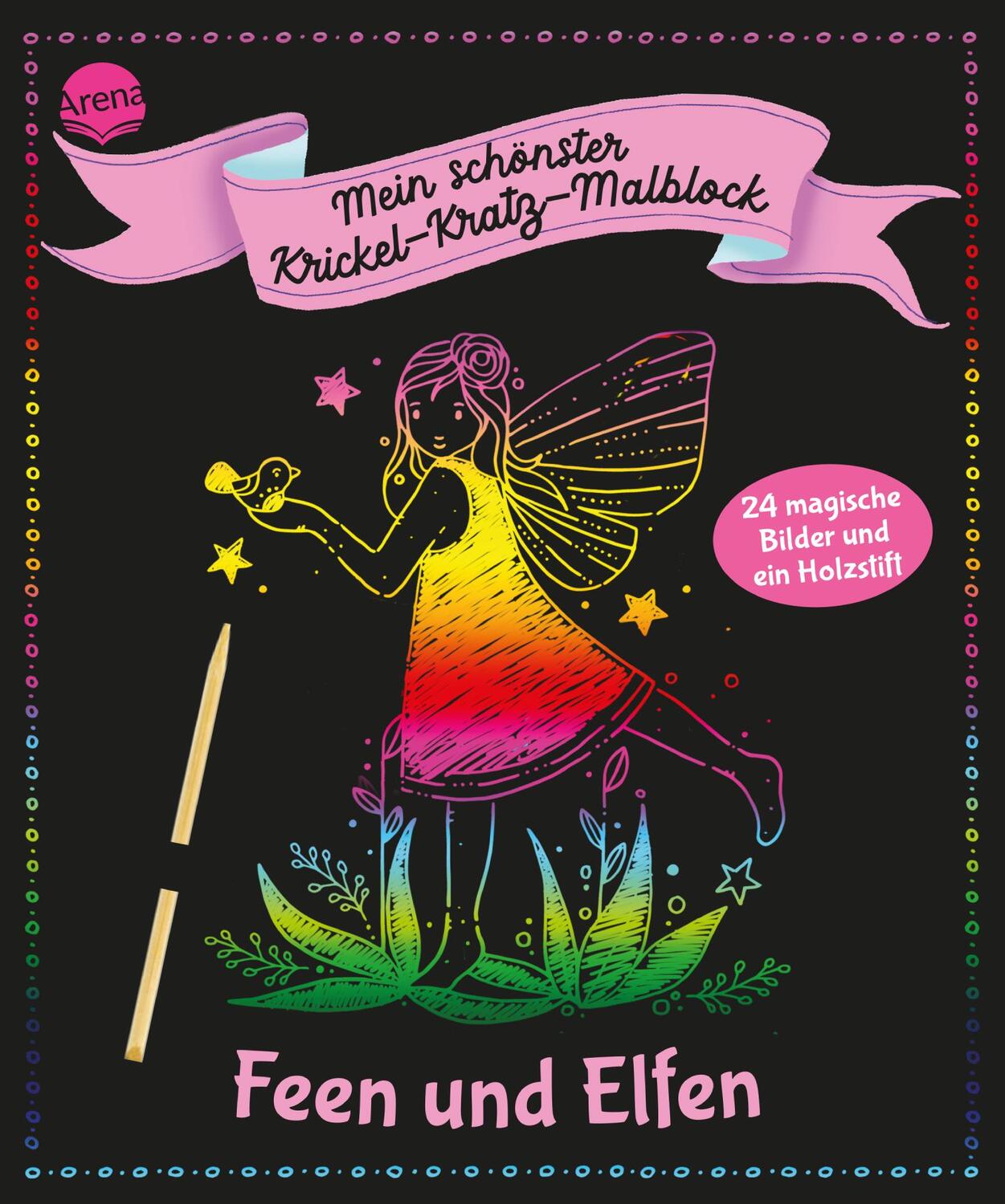 Cover: 9783401713540 | Mein schönster Krickel-Kratz-Malblock. Feen und Elfen | Nicola Dehmer