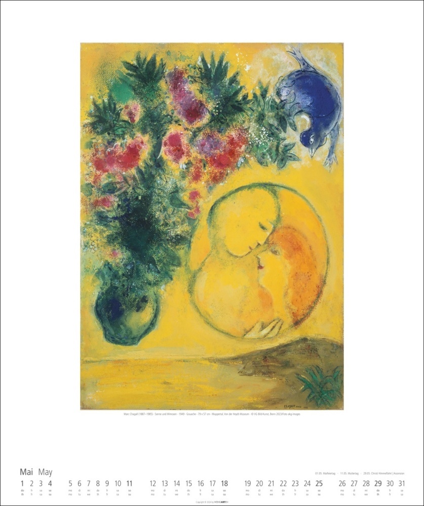 Bild: 9783839900123 | Marc Chagall Kalender 2025 | Marc Chagall | Kalender | Spiralbindung