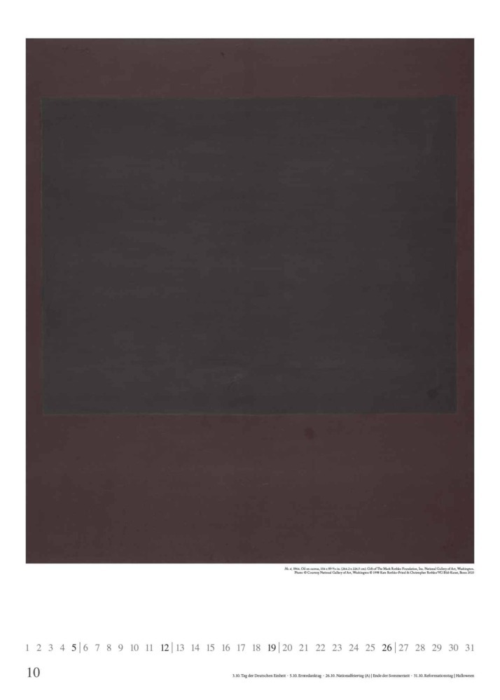 Bild: 4250809653273 | DUMONT - Mark Rothko 2025 Wandkalender, 50x70cm, Posterkalender mit...