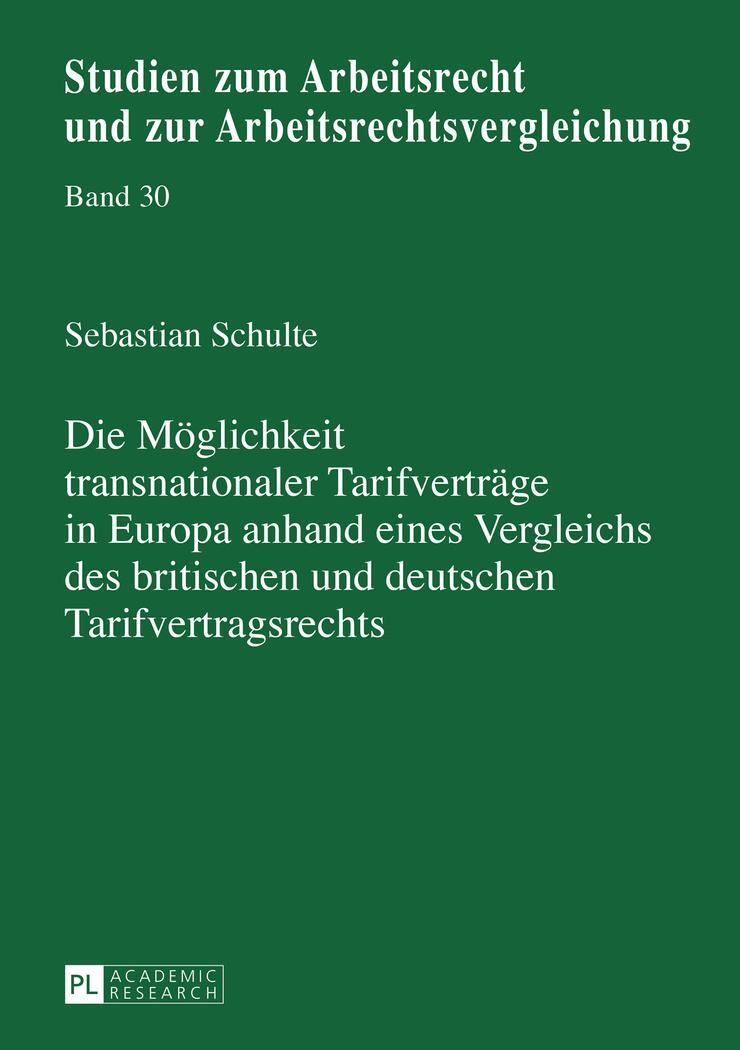 Cover: 9783631671924 | Die Möglichkeit transnationaler Tarifverträge in Europa anhand...