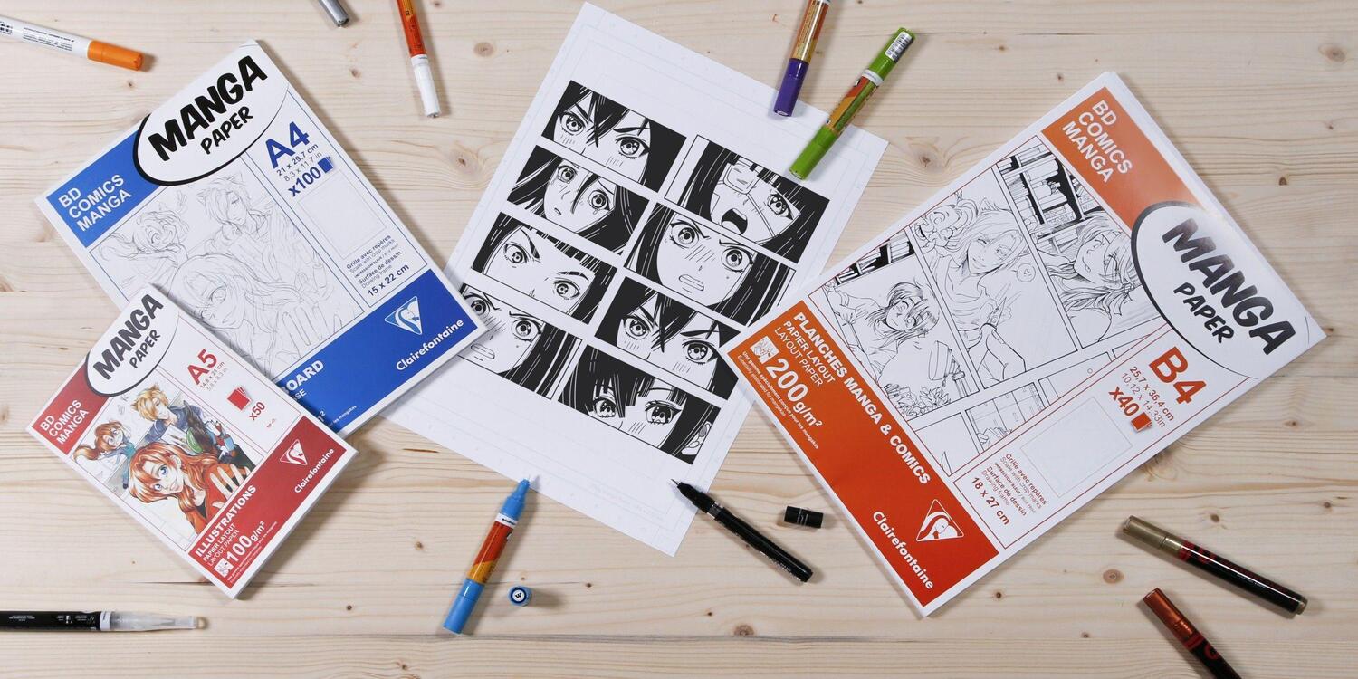 Bild: 3329680940374 | Manga-Block für Storyboard A4 100 Blatt 55g, mit einfachem Raster