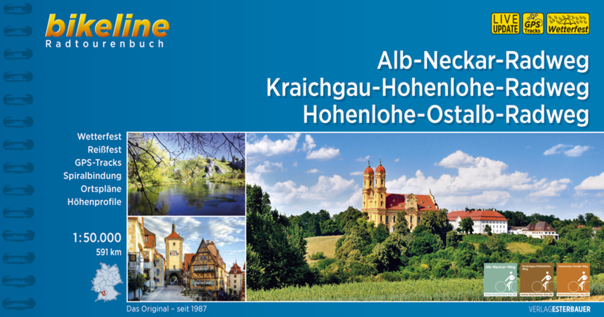 Cover: 9783850006996 | Bikeline Radtourenbuch Alb-Neckar-Radweg /...