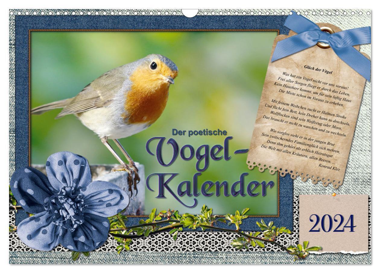 Cover: 9783675736061 | Der poetische Vogelkalender (Wandkalender 2024 DIN A3 quer),...