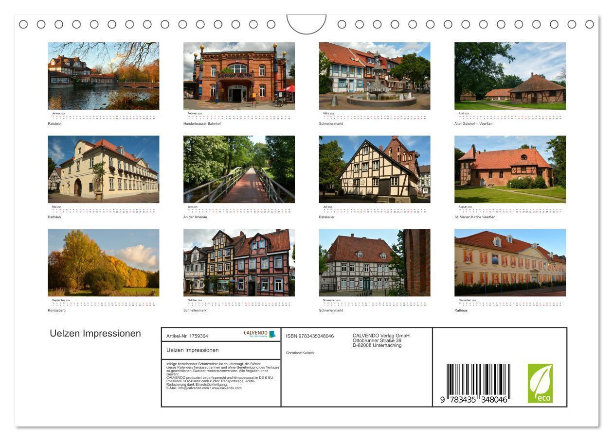 Bild: 9783435348046 | Uelzen Impressionen (Wandkalender 2025 DIN A4 quer), CALVENDO...