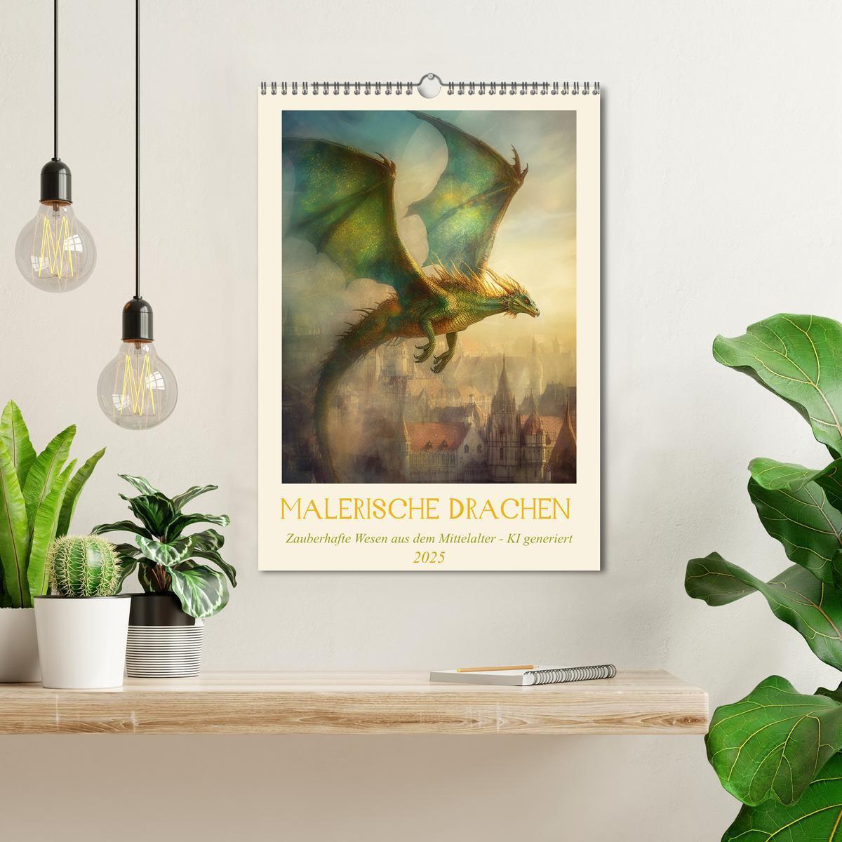 Bild: 9783435857432 | Malerische Drachen (Wandkalender 2025 DIN A3 hoch), CALVENDO...