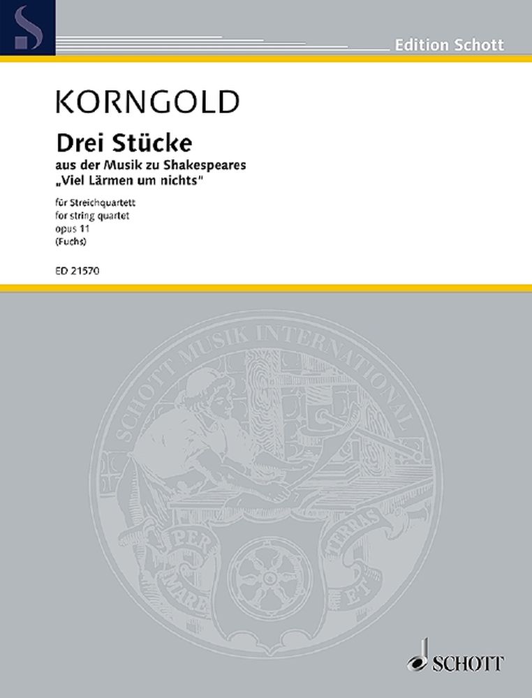 Cover: 9790001191623 | Drei Stücke op. 11 | Erich Wolfgang Korngold | Broschüre | Deutsch