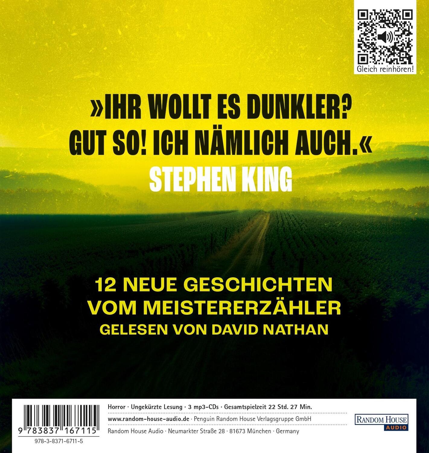 Bild: 9783837167115 | Ihr wollt es dunkler | Stephen King | MP3 | 3 Audio-CDs | Deutsch