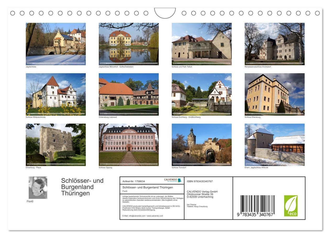 Bild: 9783435340767 | Schlösser- und Burgenland Thüringen (Wandkalender 2025 DIN A4...