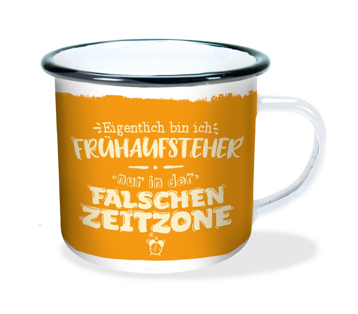 Cover: 4260619111139 | Emaille-Becher "Falsche Zeitzone" 300ml | Stück | Deutsch | 2019