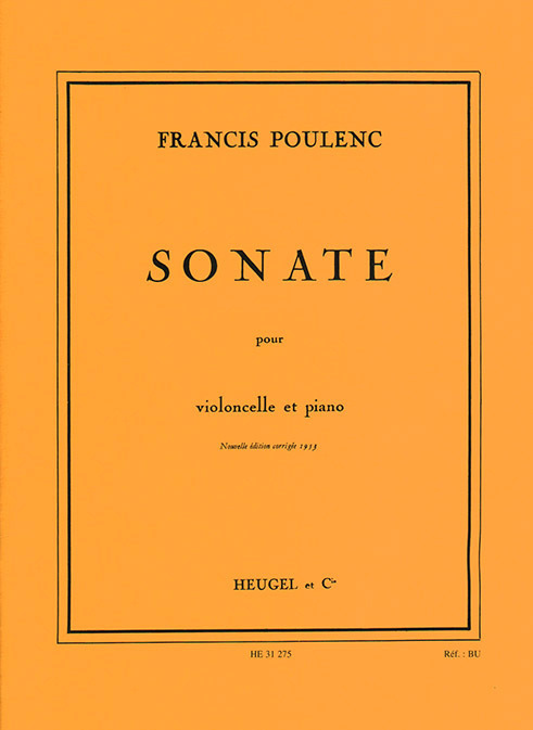 Cover: 9790047312754 | Sonata Opus 143 | Francis Poulenc | Buch | EAN 9790047312754