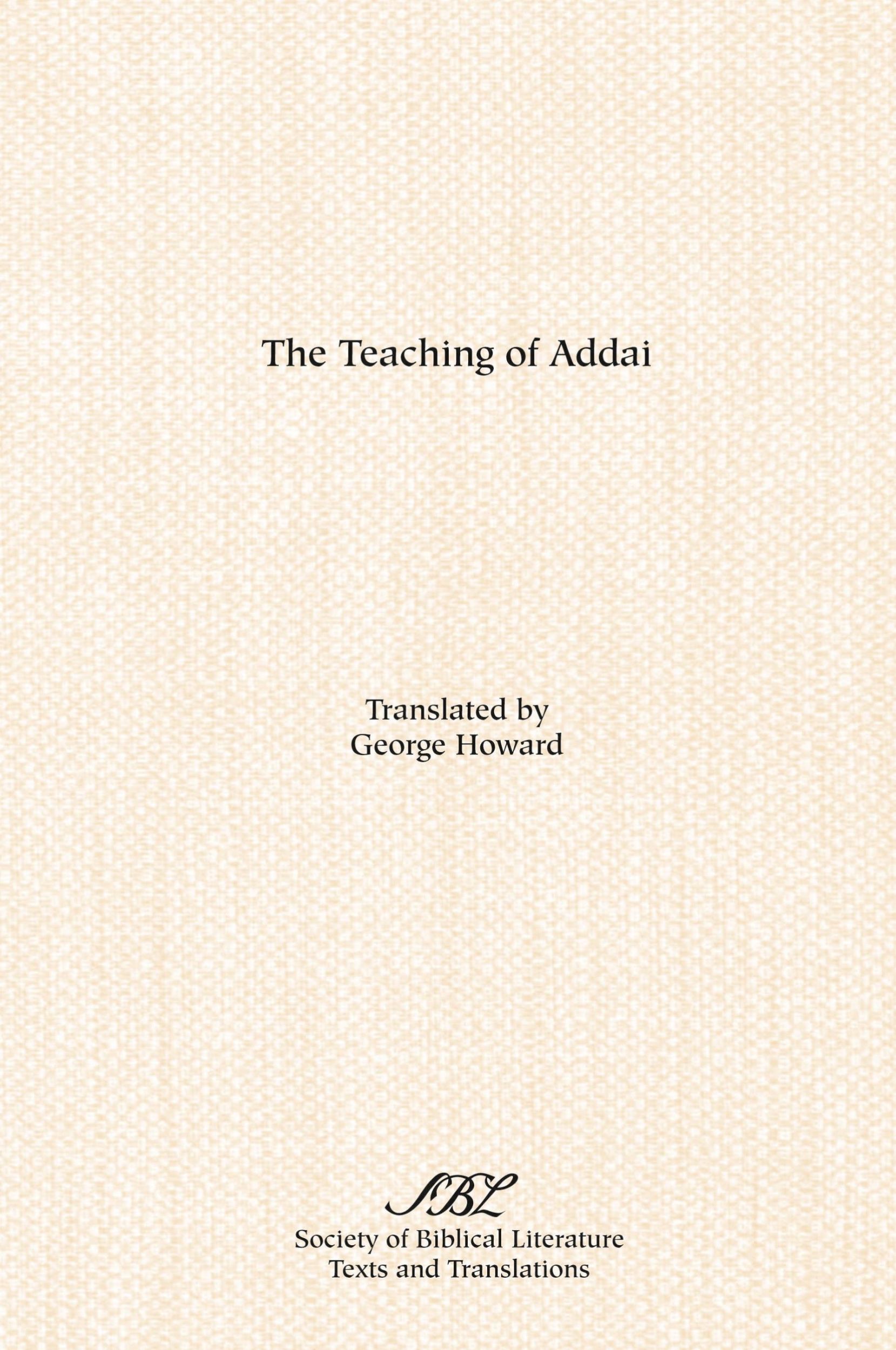 Cover: 9780891304906 | The Teaching of Addai | George Howard (u. a.) | Taschenbuch | Englisch