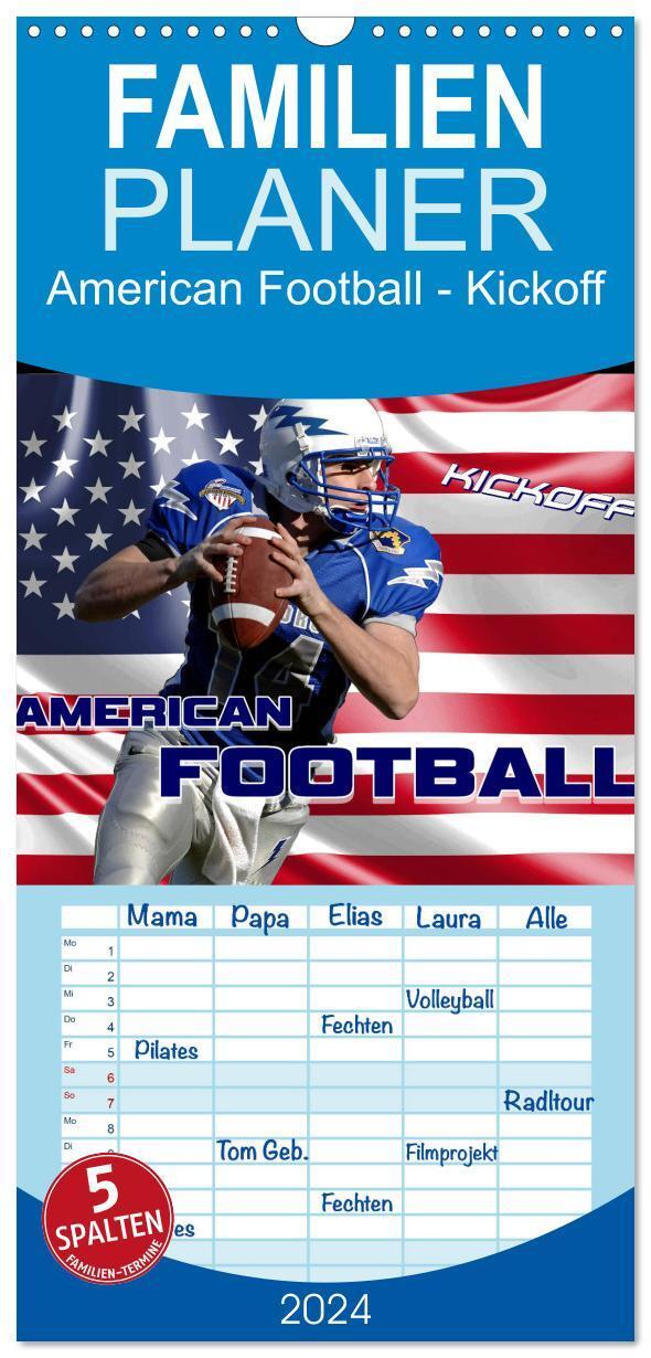 Cover: 9783383109416 | Familienplaner 2024 - American Football - Kickoff mit 5 Spalten...