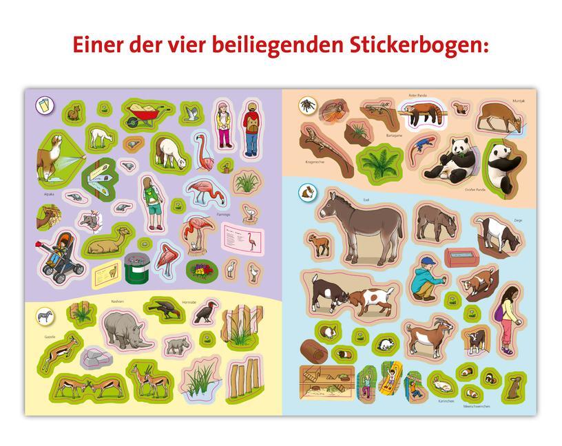 Bild: 9783473329434 | Wieso? Weshalb? Warum? Stickerheft: Im Zoo | Taschenbuch | 24 S.