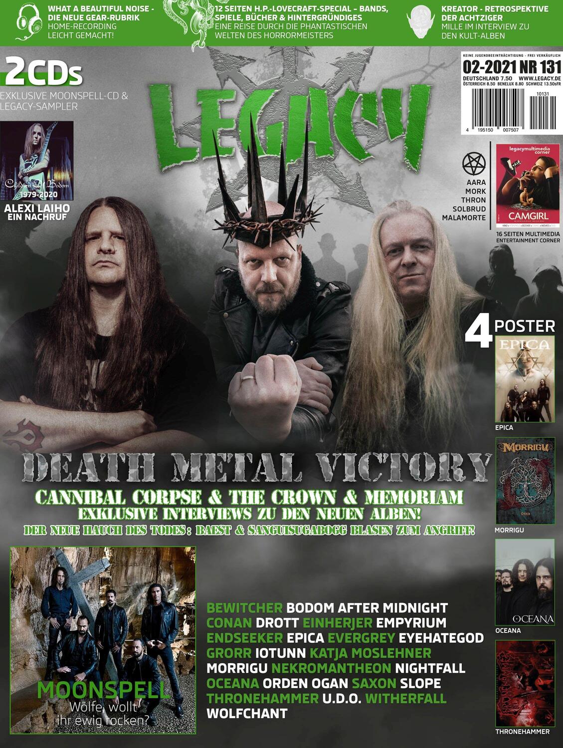Cover: 9783959362764 | LEGACY MAGAZIN: THE VOICE FROM THE DARKSIDE Ausgabe #131 (2/2021)