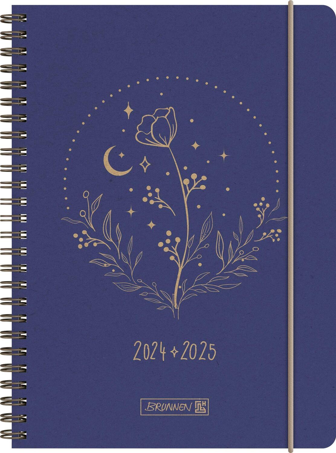 Cover: 4061947119121 | Schülerkalender 2024/2025 "Moon Flower", 2 Seiten = 1 Woche, A5,...