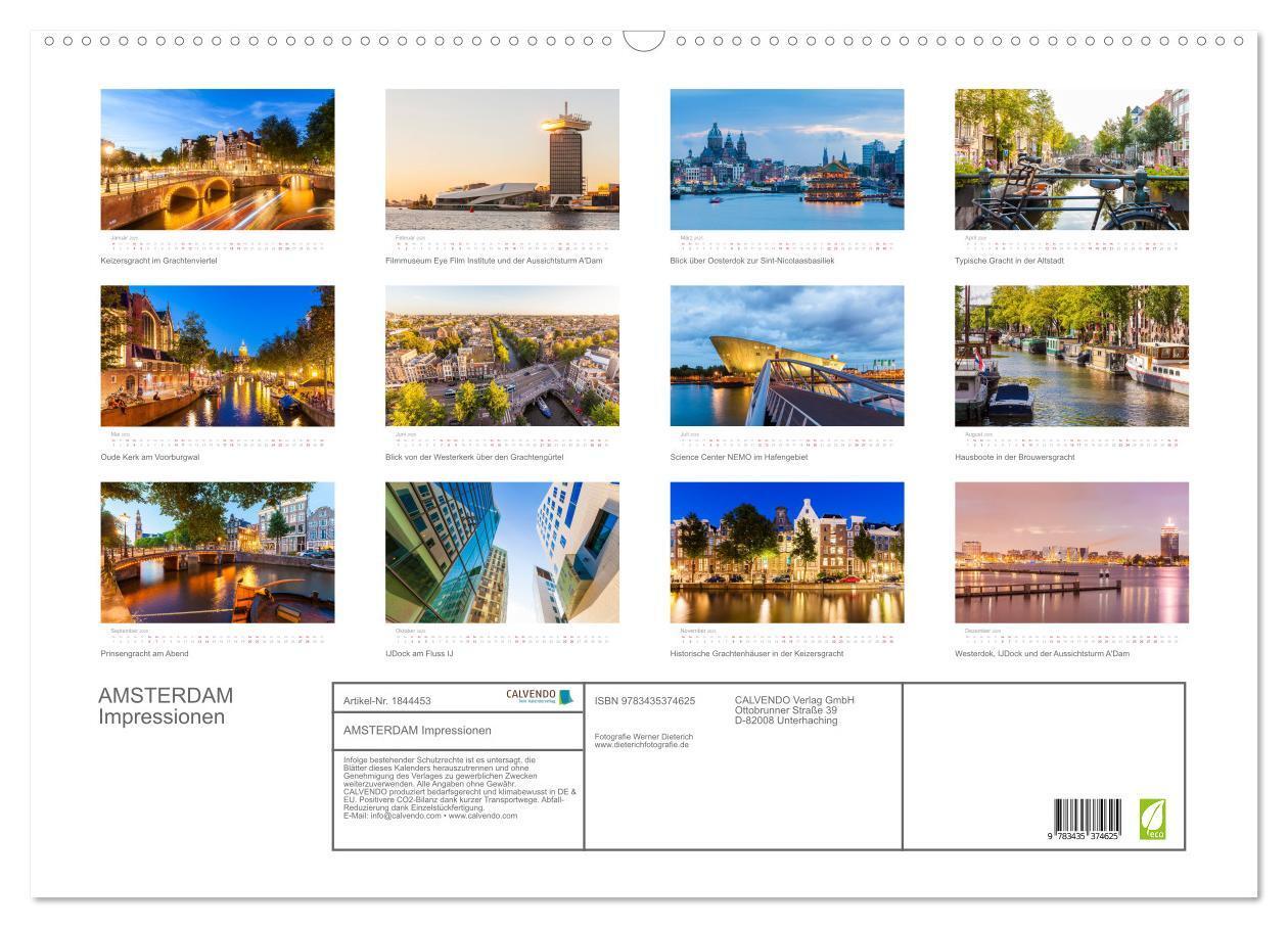 Bild: 9783435374625 | AMSTERDAM Impressionen (Wandkalender 2025 DIN A2 quer), CALVENDO...