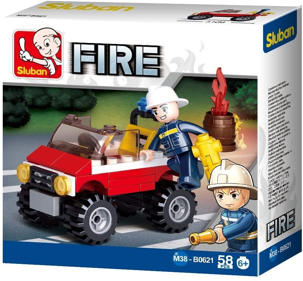 Cover: 6938242953911 | Sluban M38-B0621 - Fire, Feuerwehr-Einsatzfahrzeug mit Spielfigur,...