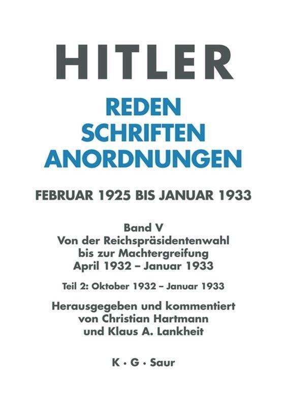 Cover: 9783598220029 | Oktober 1932 - Januar 1933 | Klaus A. Lankheit (u. a.) | Buch