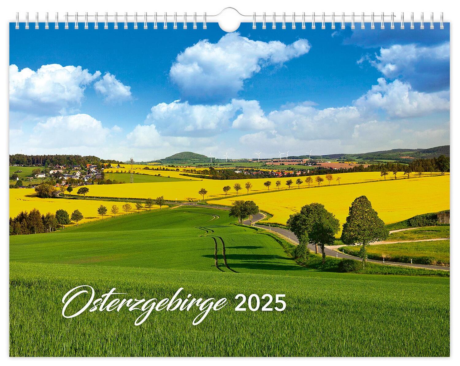 Cover: 9783910680616 | Kalender Osterzgebirge 2025 | 40 x 30 cm weißes Kalendarium | Schubert